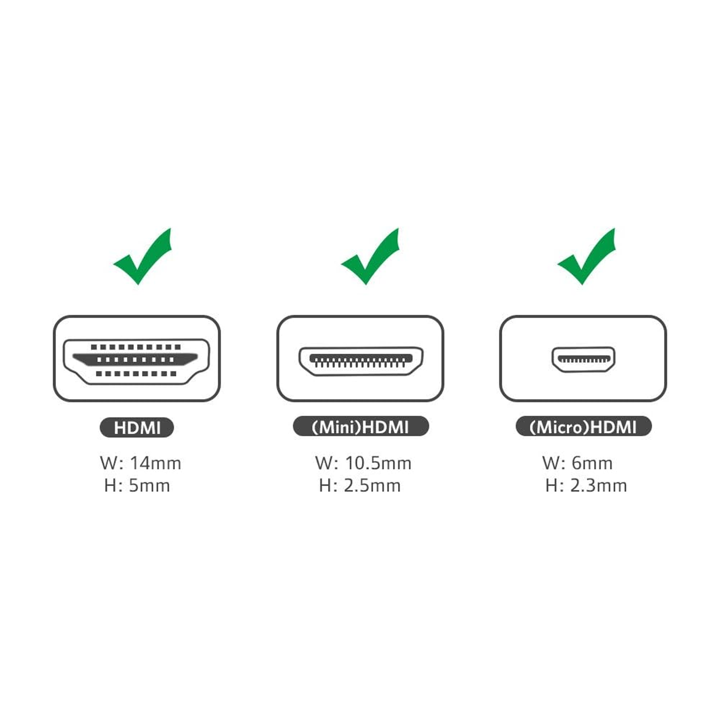 UGREEN Micro HDMI + Mini HDMI Male to HDMI Female Adapter / 20144