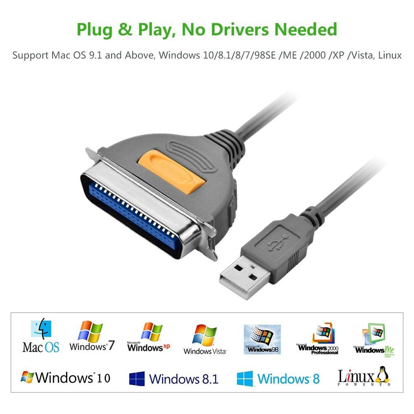 UGREEN USB to IEEE1284 Parallel Printer Cable 2m - 20225