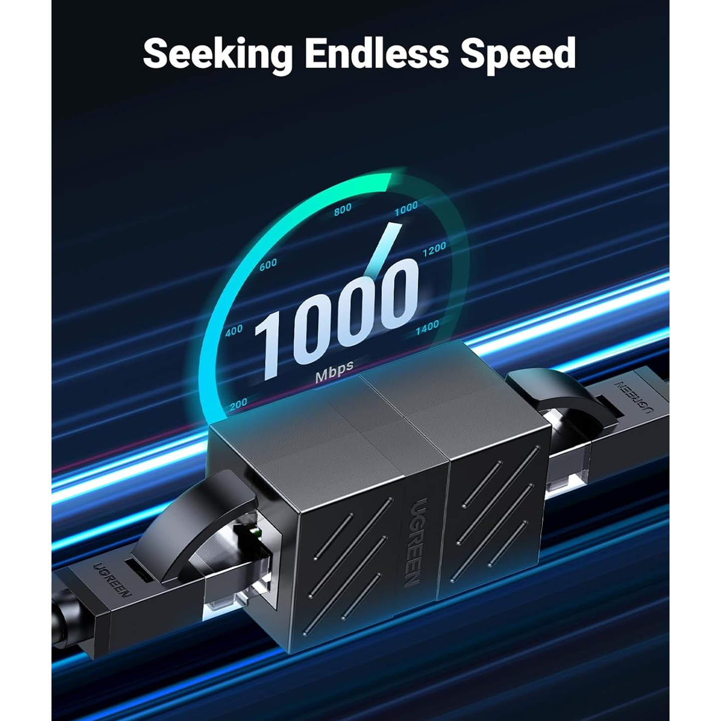 UGREEN RJ45 Network Keystone Jack Inline Coupler Female to Female 1pcs - NW114