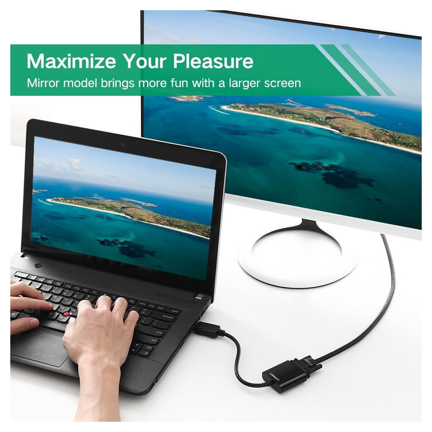 UGREEN DisplayPort to VGA Female Converter / 20415