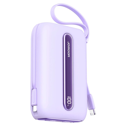 JOYROOM Mini Power Bank 22.5W 10000mAh with Dual Cables (Purple) / JR-L0120