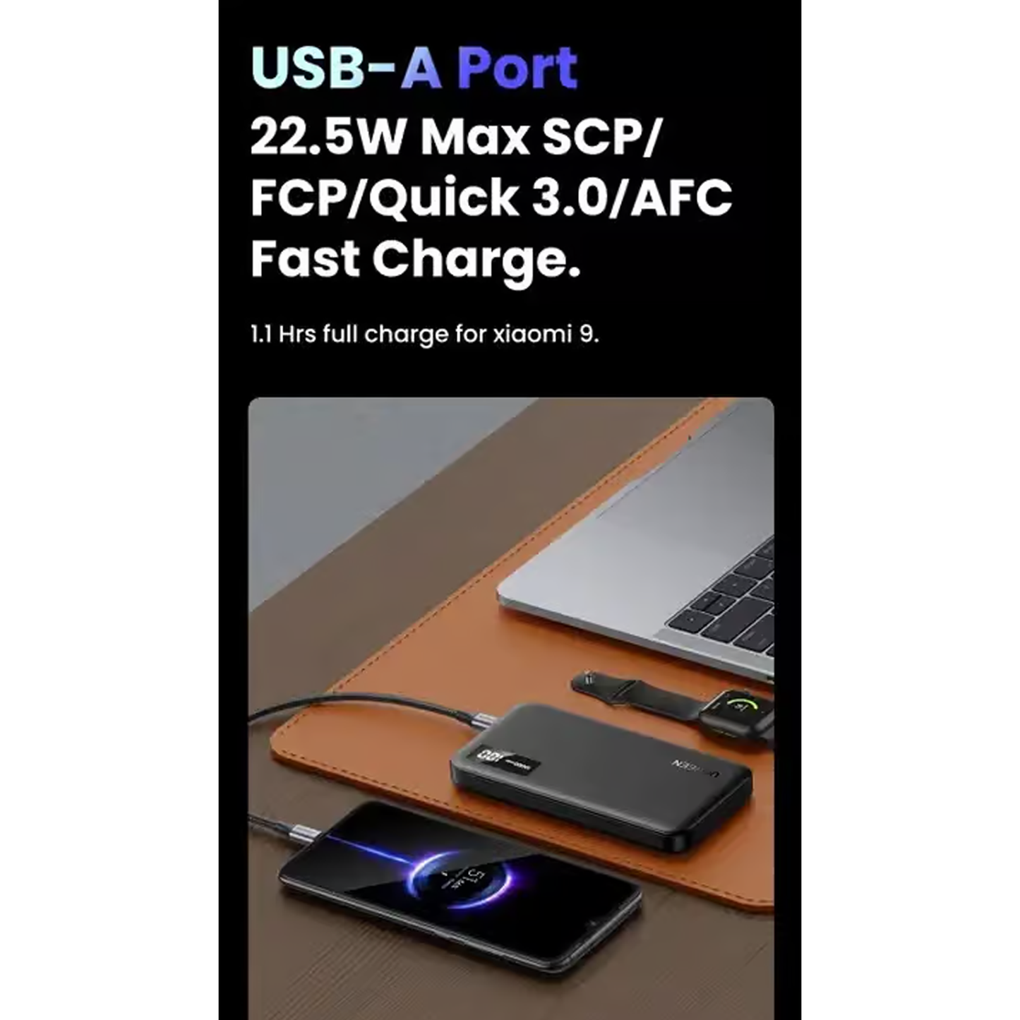 يوجرين | باور بانك جوال 10000 مللي أمبير 2 اتجاه | شحن سريع 20 واط | 25742