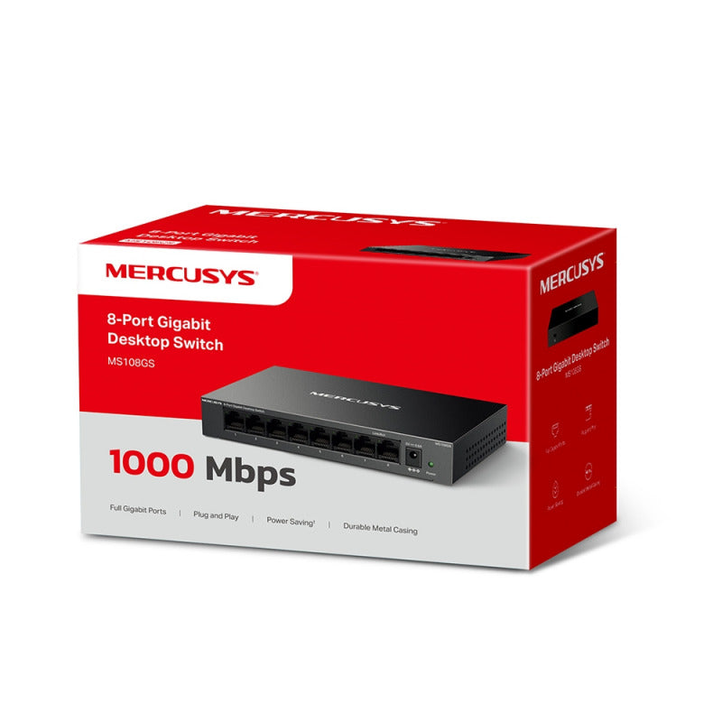 Mercusys MS108GS | 8-Port Gigabit Desktop Switch (Black)