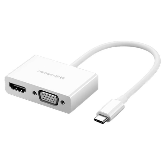 محول يوجرين من تايب سي إلى HDMI + VGA (أبيض) | 30843