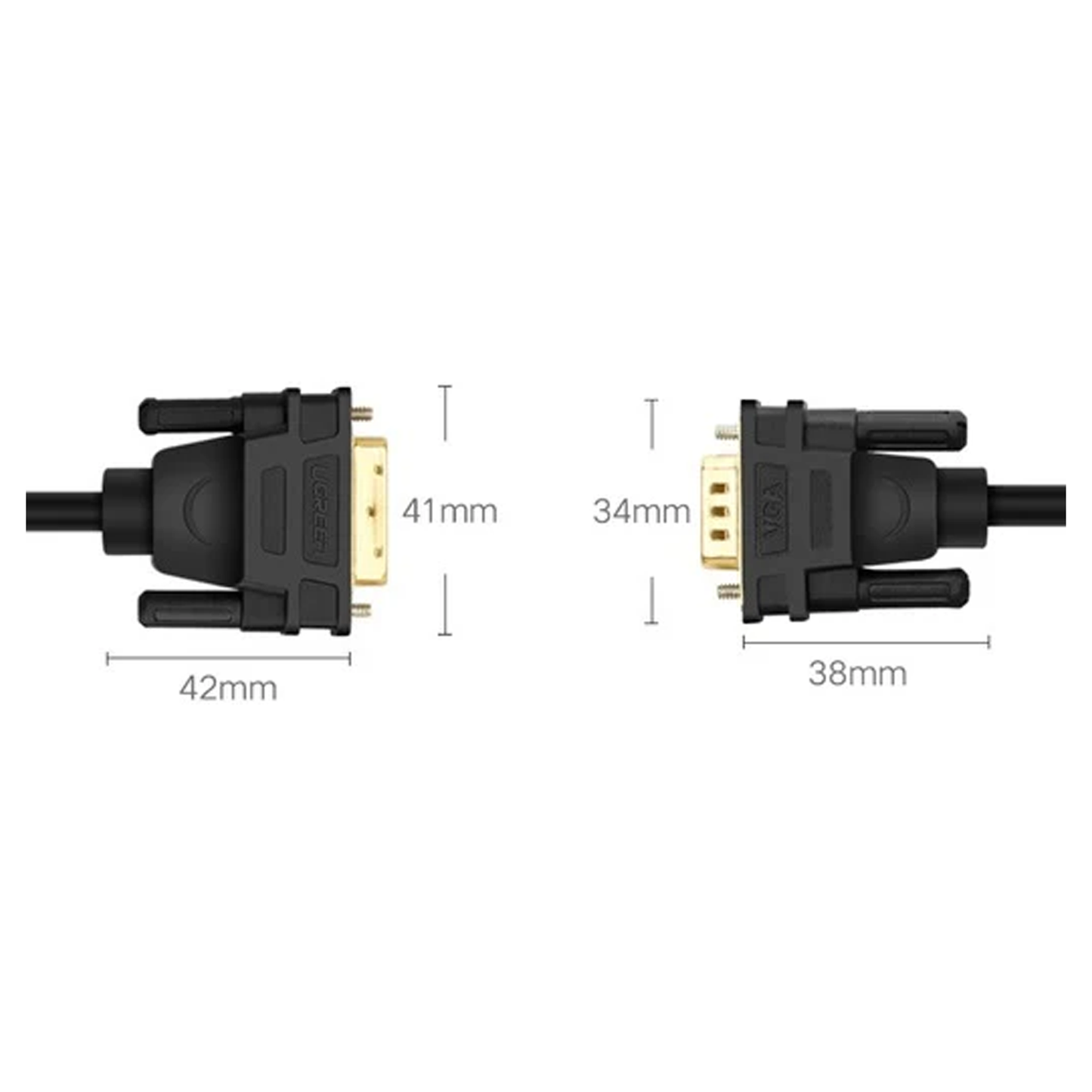 UGREEN DVI (24+1) Male to VGA Male Cable 1.5m - 30838