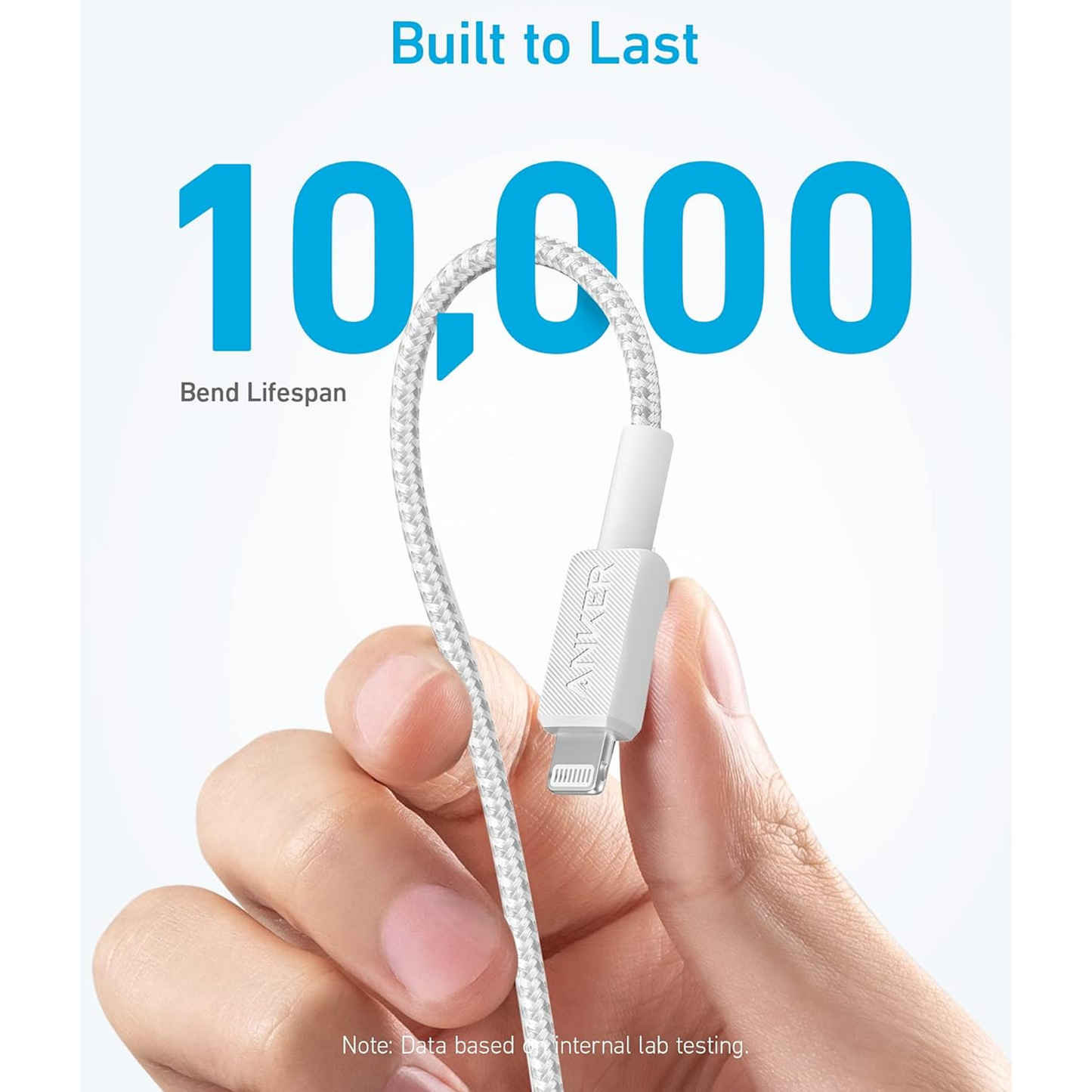 Anker PowerLine 322 Braided USB-C to Lightning Cable (3ft) - White