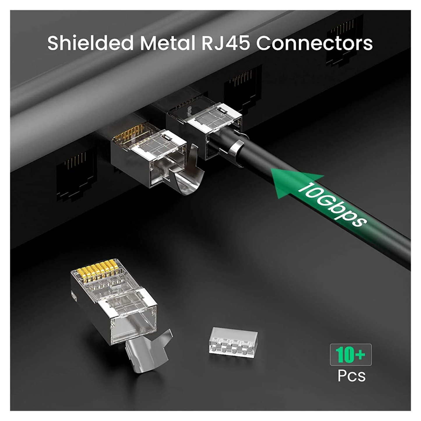 UGREEN Cat 7 Shielded Modular Plug Gold-plated 50U (10 pcs) - 50634