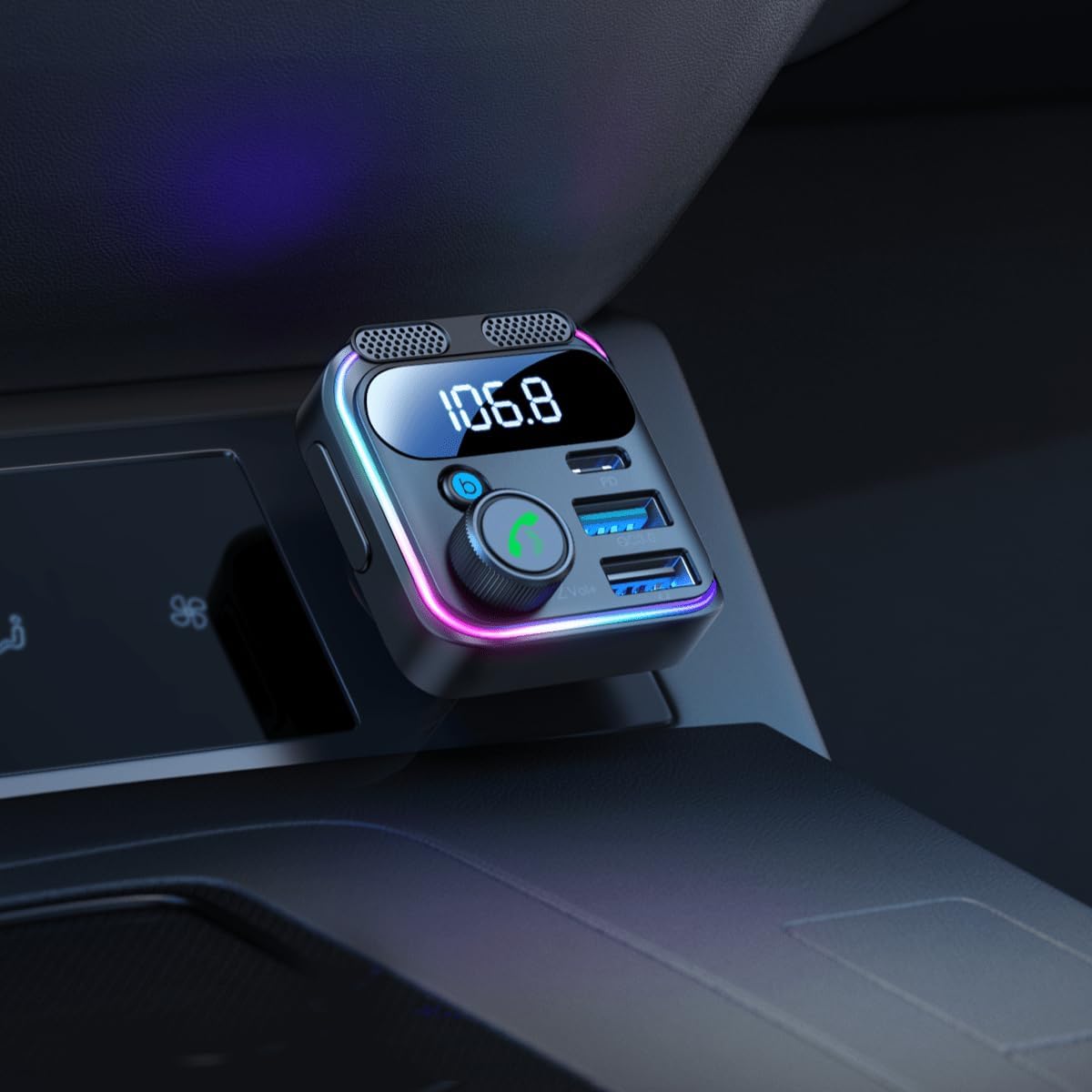 JOYROOM JR-CCB01 48W Dual-Mic Car Wireless FM Transmitter