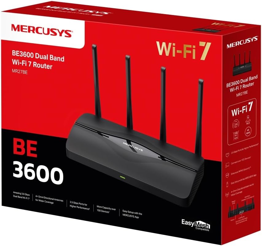 Mercusys MR27BE | BE3600 Dual Band Wi-Fi 7 Router