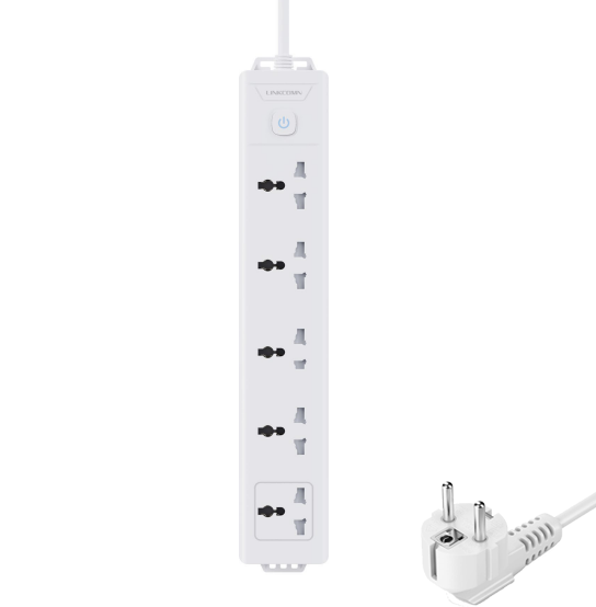 وصلة كهرباء لينكوم  5 مداخل (خيارات متعدده طول الكيبل ونوع الفيش و مداخل الشحن)