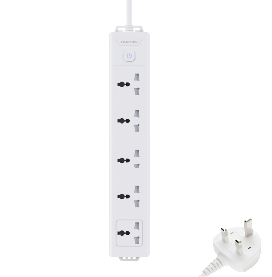وصلة كهرباء لينكوم  5 مداخل (خيارات متعدده طول الكيبل ونوع الفيش و مداخل الشحن)