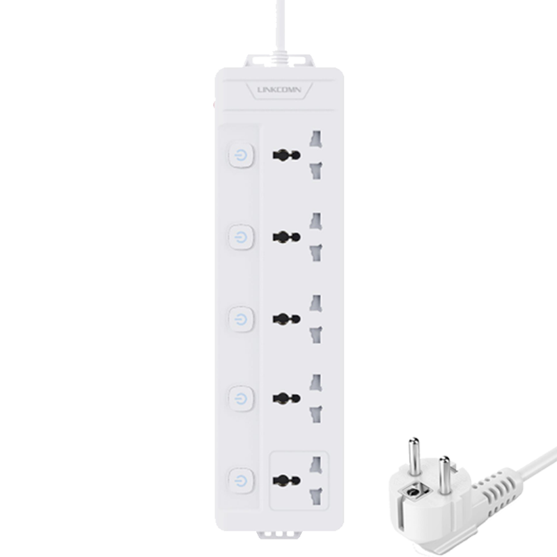 وصلة كهرباء لينكوم  5 مداخل (خيارات متعدده طول الكيبل ونوع الفيش و مداخل الشحن)