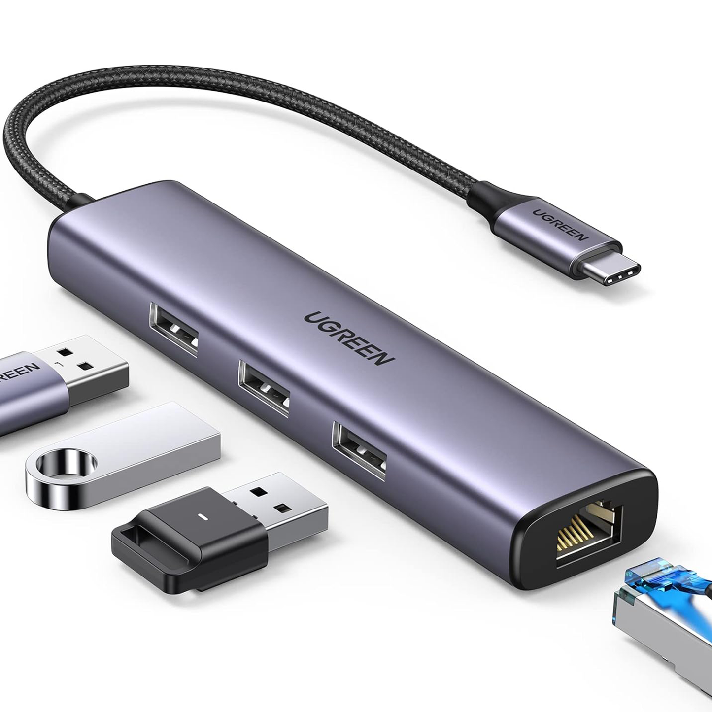 محول إيثرنت يوجرين يو اس بي سي إلى 3 منافذ متعددة | 60600