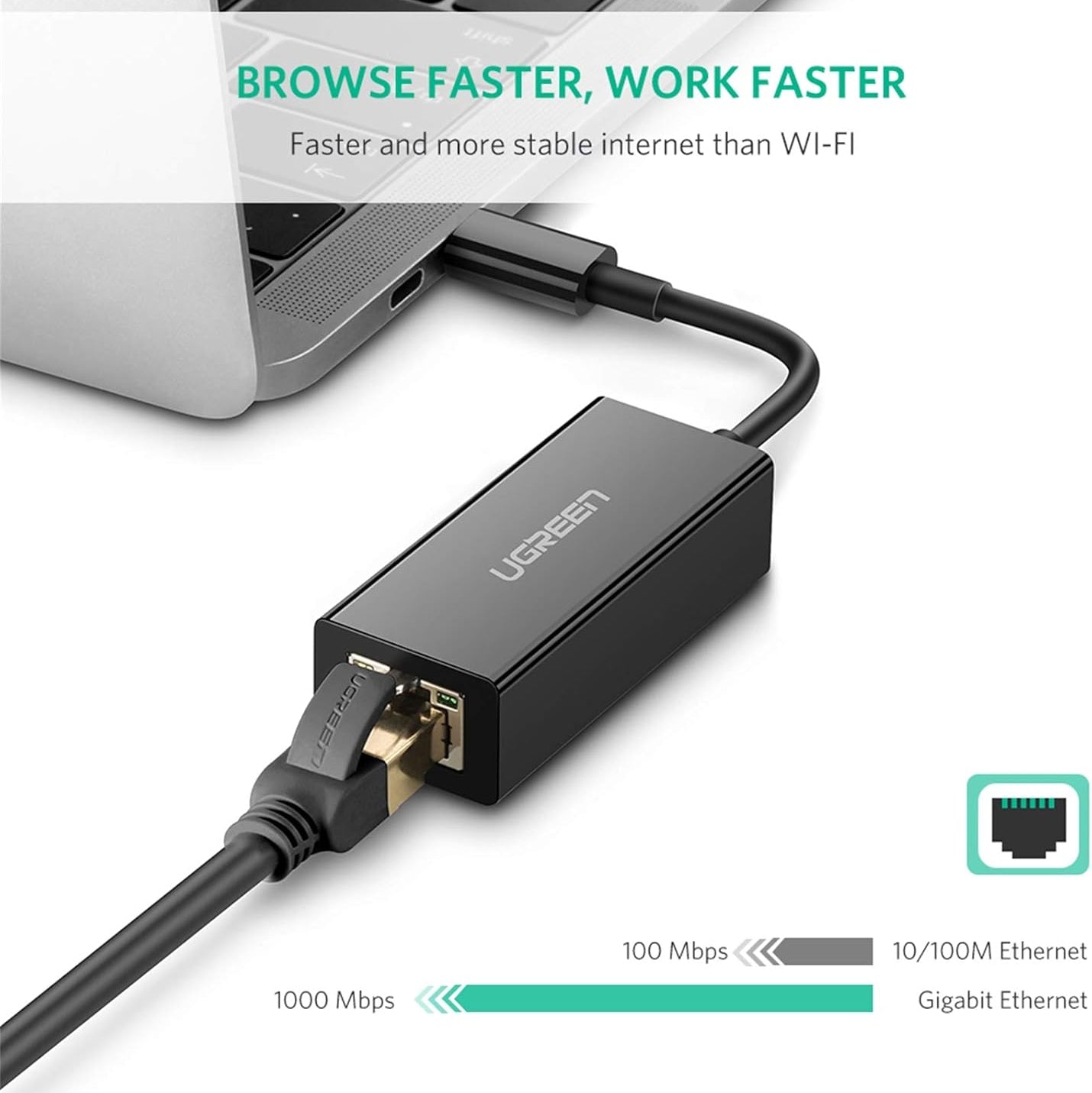 UGREEN Type-C to 1000Mbps Gigabit Ethernet Adapter / 50307