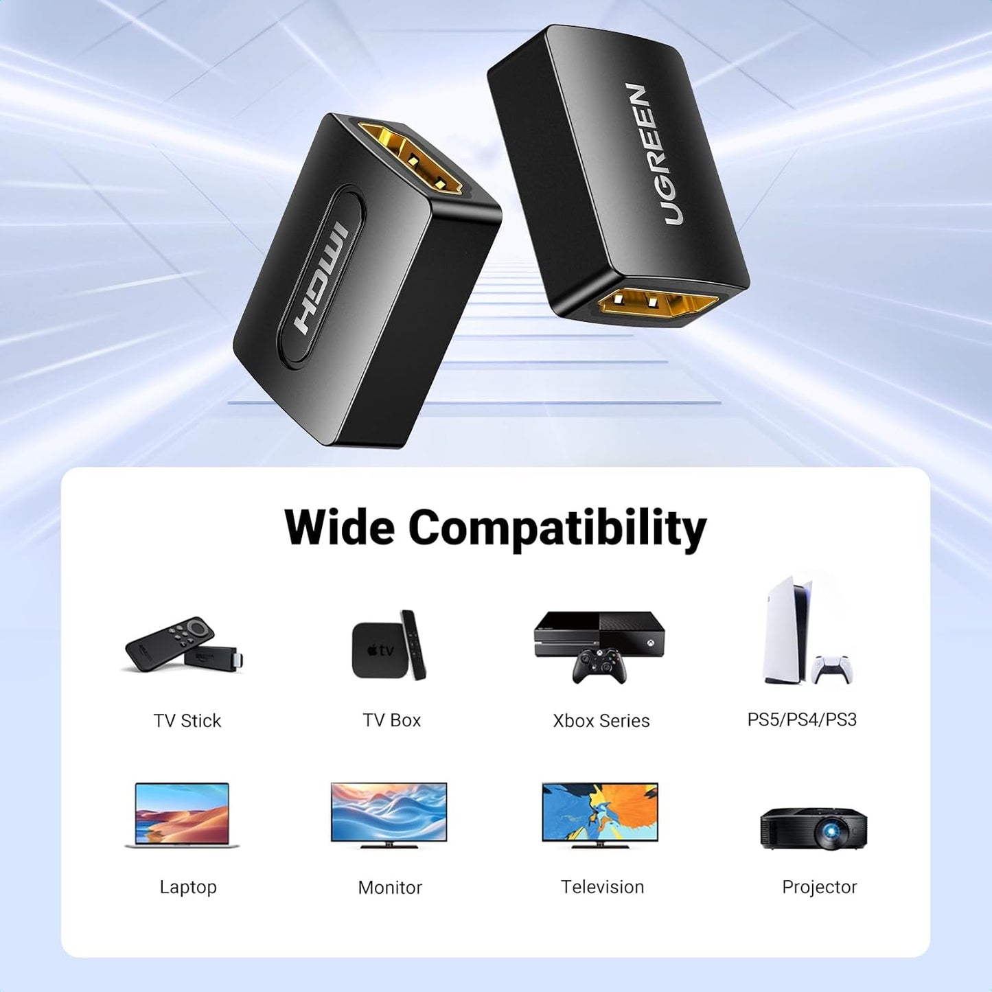 UGREEN HDMI Female to Female Adapter (Black) / 20107
