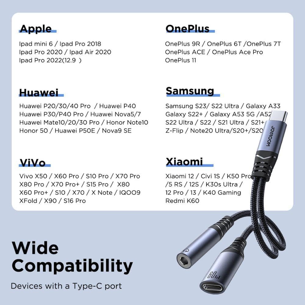 JOYROOM SY-C02 Audio-Transfer Series 2-in-1 Audio Adapter 3.5mm + Type-C