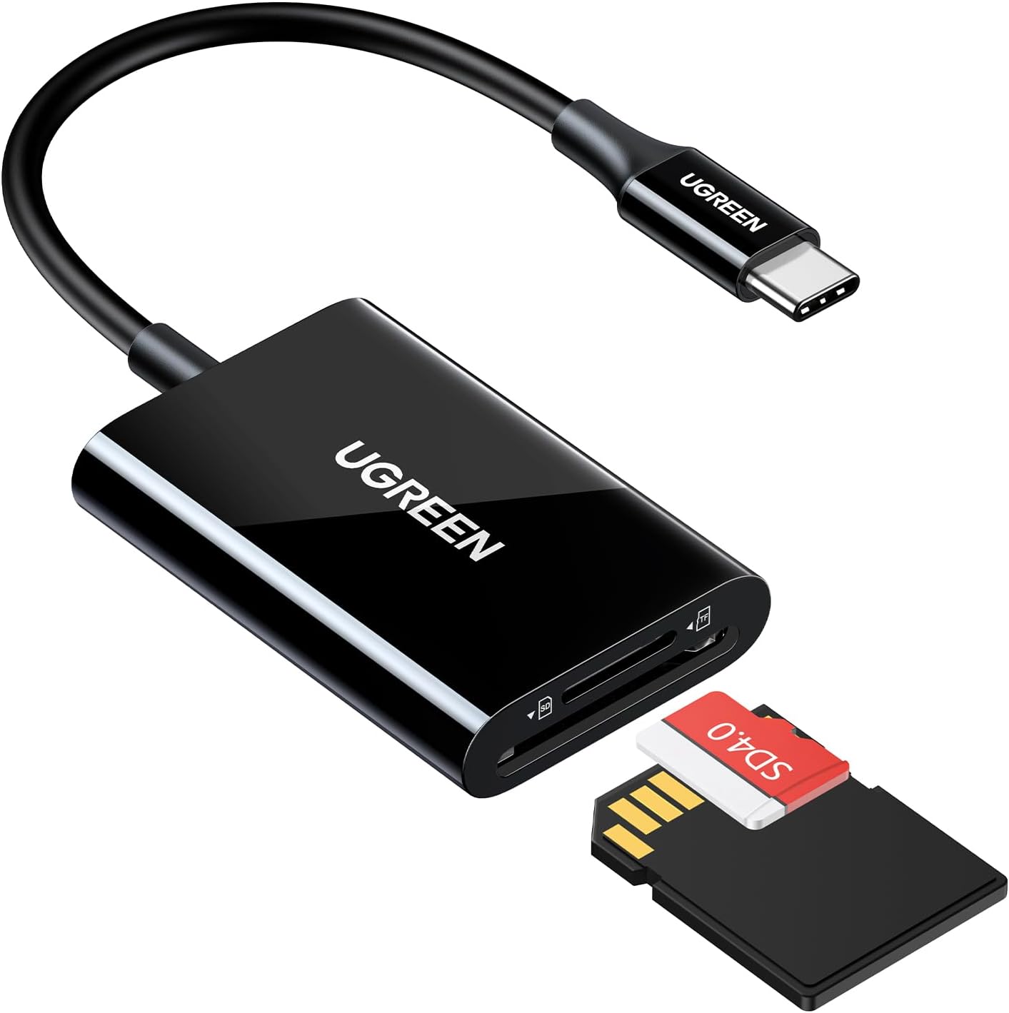 قارئ بطاقات يوجرين 2 في 1 بمنفذ USB-C / CM265
