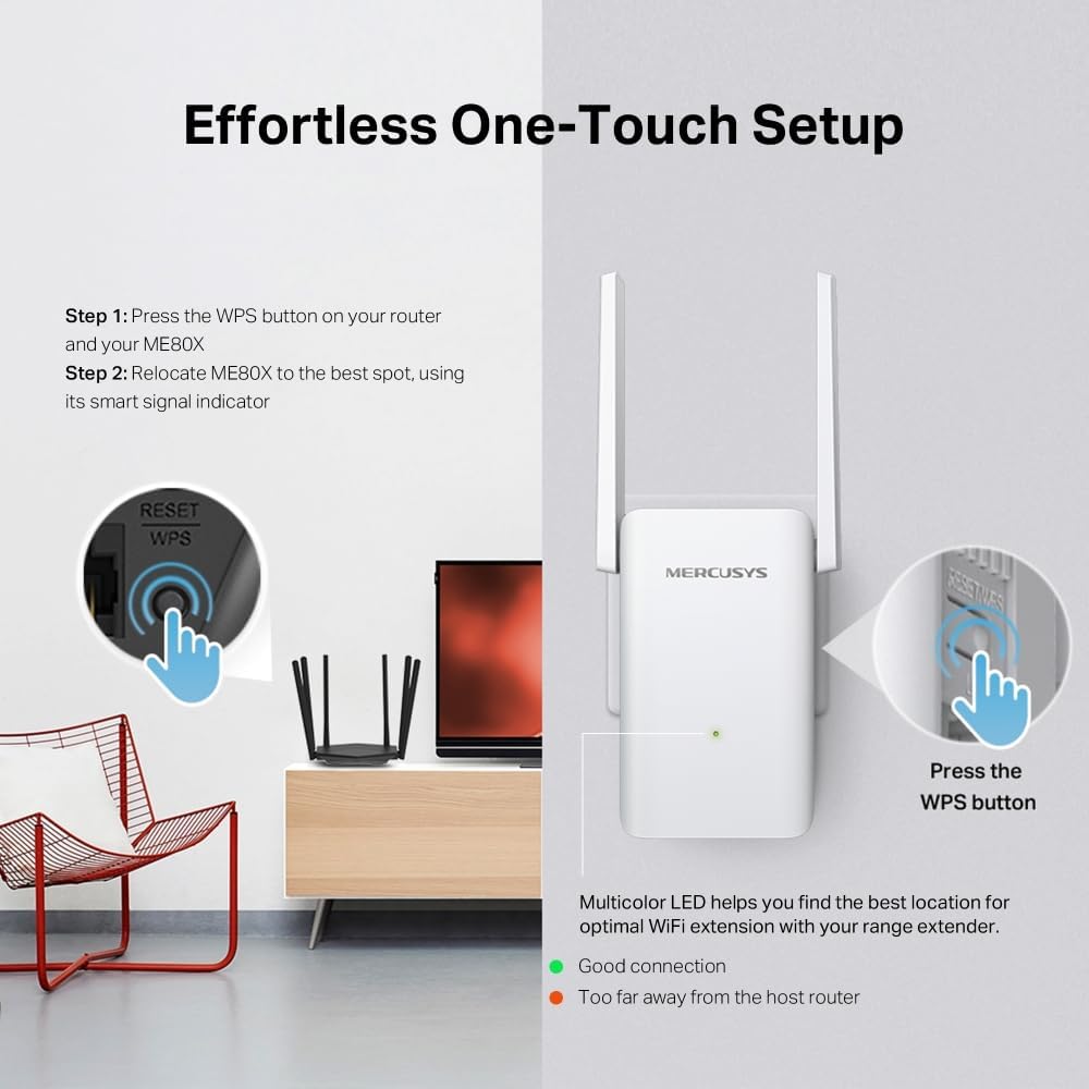 Mercusys ME80X | AX3000 Wi-Fi 6 Range Extender