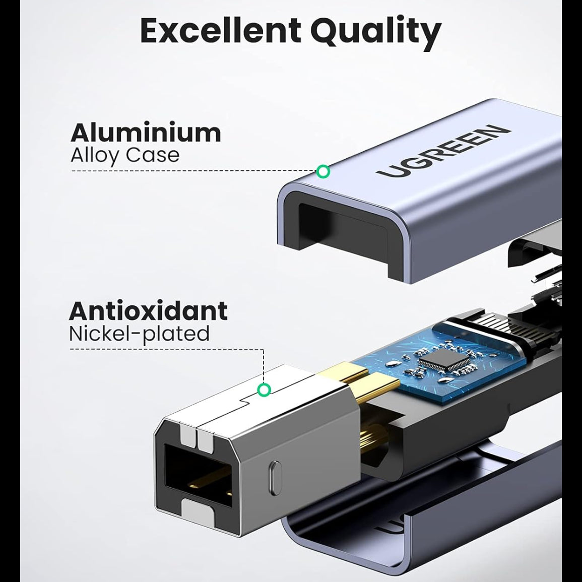 تحويل مدخل طابعة من يوجرين |UGREEN USB-C to Printer Adapter USB B/M|20120