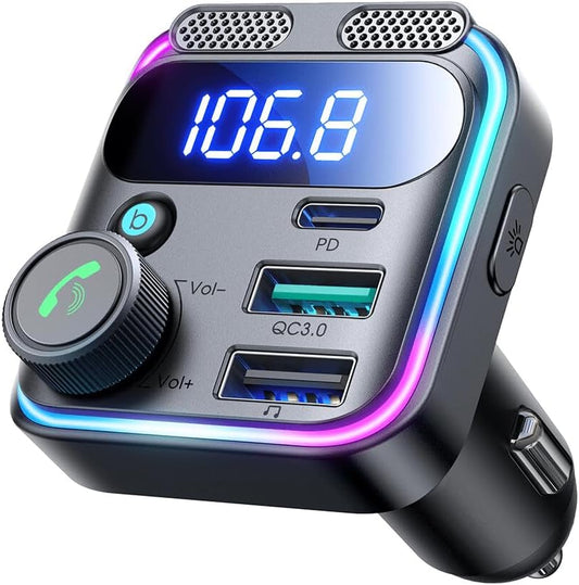 JOYROOM JR-CCB01 48W Dual-Mic Car Wireless FM Transmitter