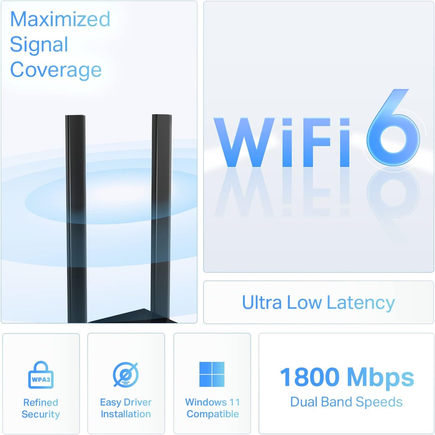 TP-Link Archer TX20U Plus - AX1800 Dual Antennas High Gain Wireless USB Adapter