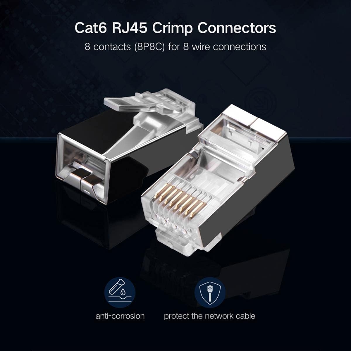 UGREEN Cat 6 Shielded Crystal Head (10Pack-50 Pack-100Pack) - NW111