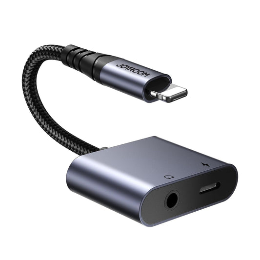 JOYROOM SY-L01 Audio-Transfer 2-in-1 Audio Adapter Lightning to 3.5mm+Lightning-Black