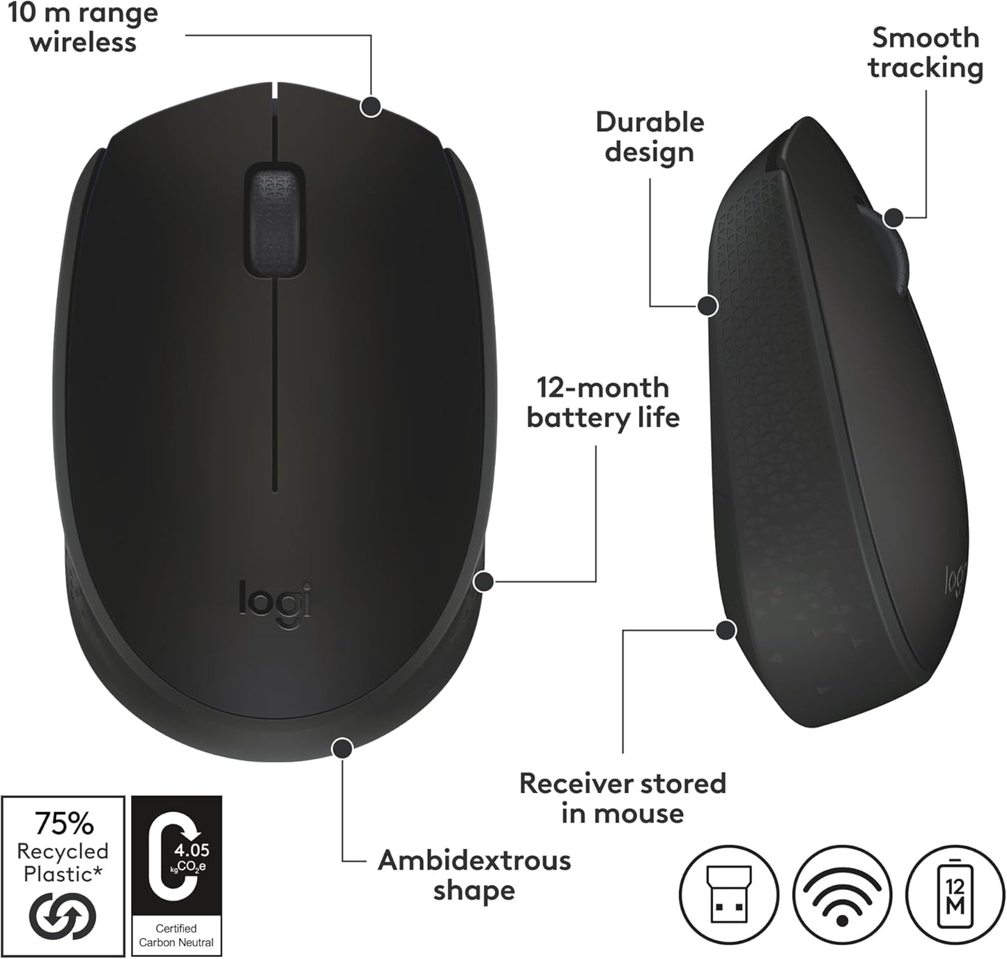 Logitech Wireless Mouse - Multicolor/ M170