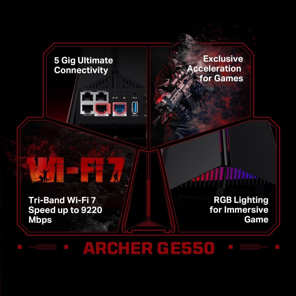 Tp-Link Archer GE550 | BE9300 Tri-Band Wi-Fi 7 Gaming Router