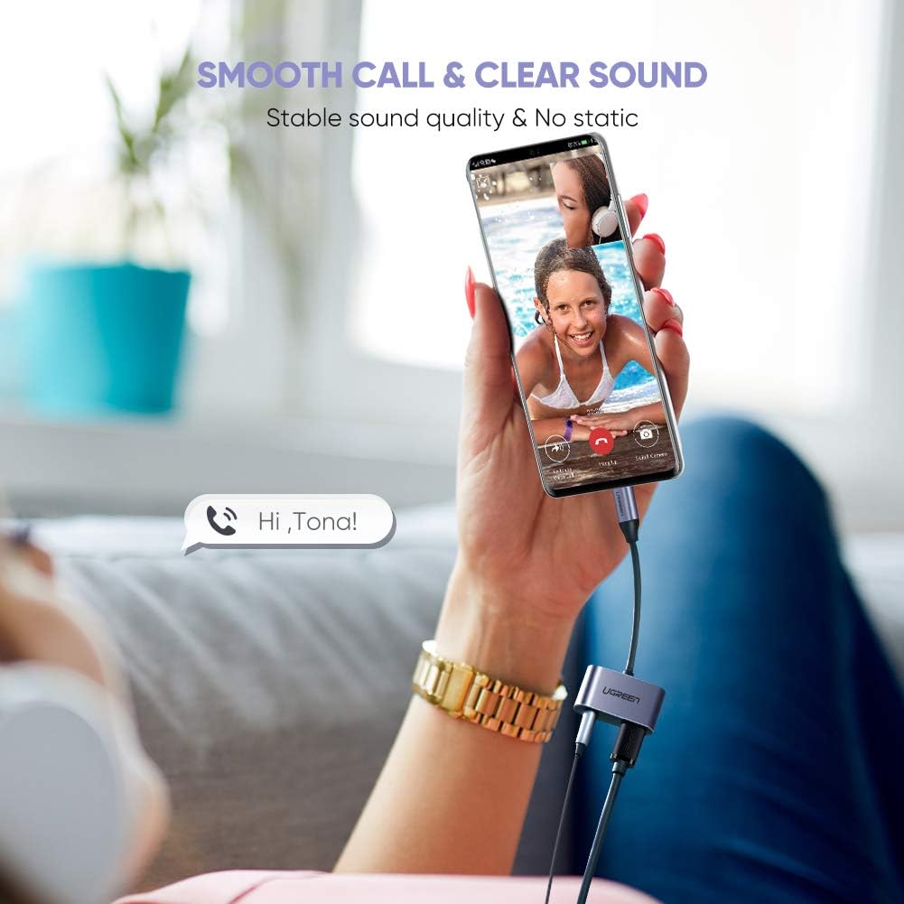 UGREEN Type C Male To 3.5mm Audio+ Type C Female Adapter | 50596