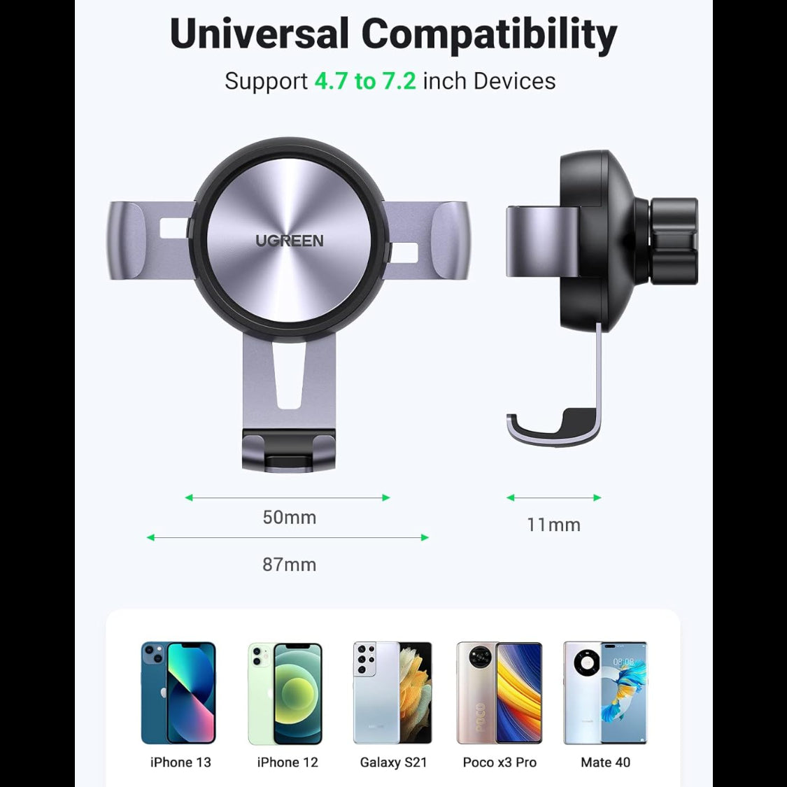 UGREEN Car Phone Holder Gravity Air Vent Auto Lock / 50564