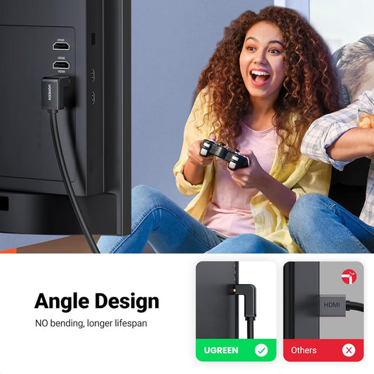 UGREEN HDMI Cable Right Angle 4K HDMI Cord High Speed, 4K@60Hz / HD103