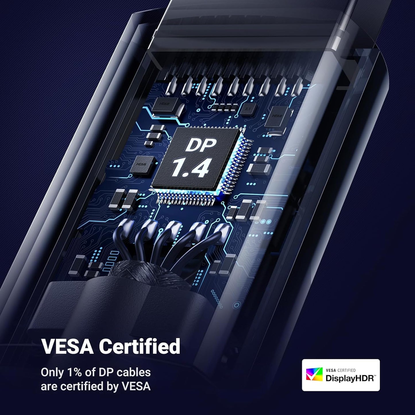 UGREEN DP Male to Male DP1.4 8K Round Cable ABS Shell Braid (Black) / DP114