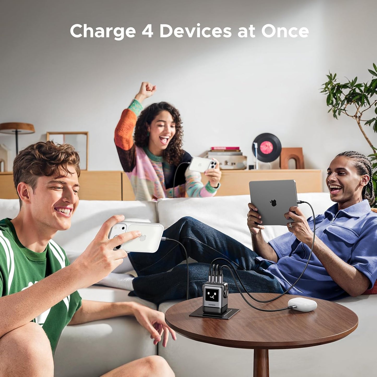 شاحن UGREEN Uno السريع ذو 4 منافذ GaN بقوة 100 واط، إصدار الاتحاد الأوروبي| 45515B (EU)