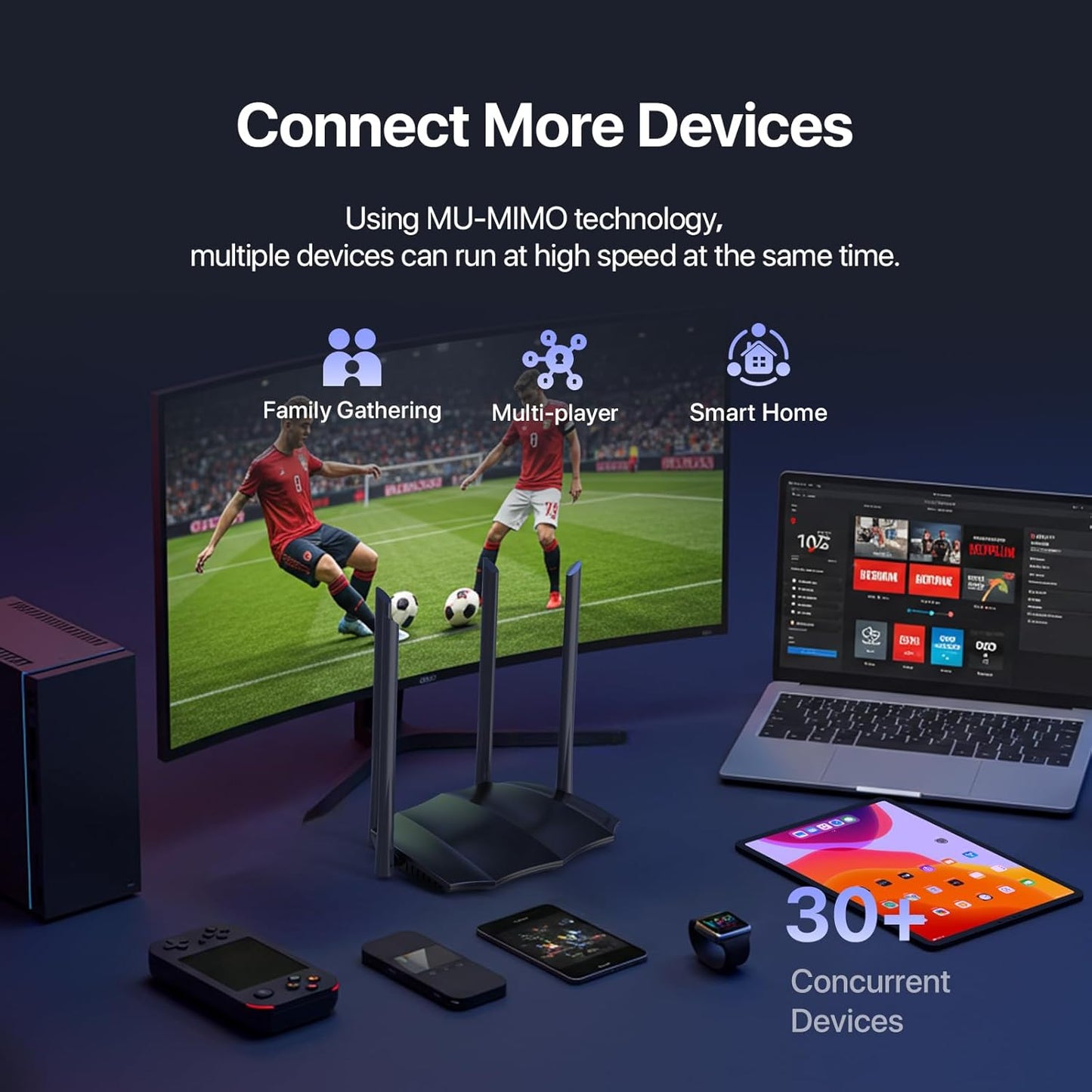 راوتر وايفاي من الجيل الخامس ثنائي التردد | Tenda.AC8.AC1200