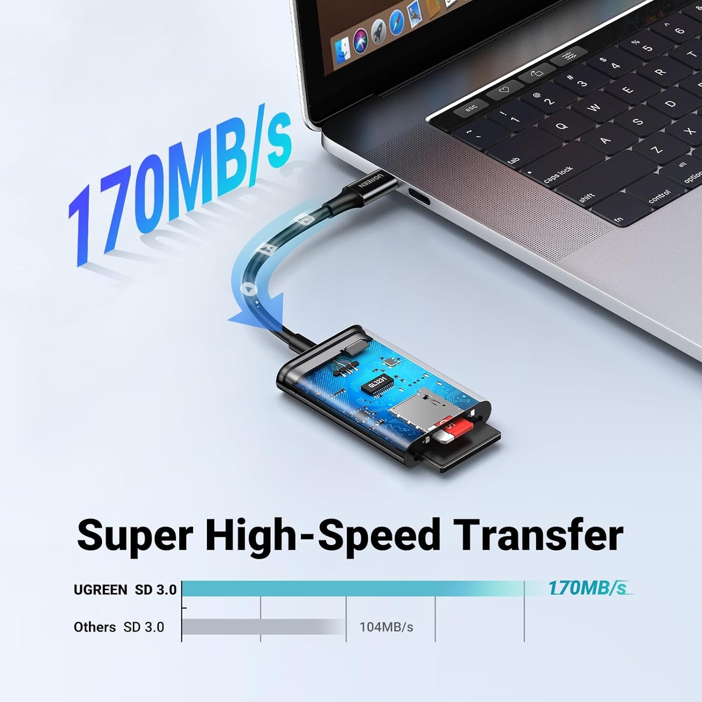 قارئ بطاقات يوجرين 2 في 1 بمنفذ USB-C / CM265
