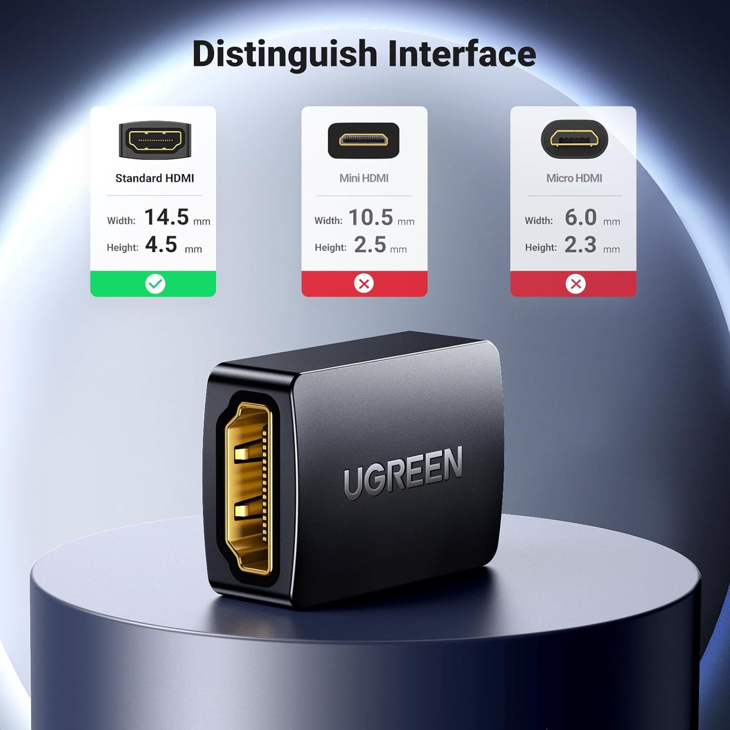 UGREEN HDMI Female to Female Adapter (Black) / 20107