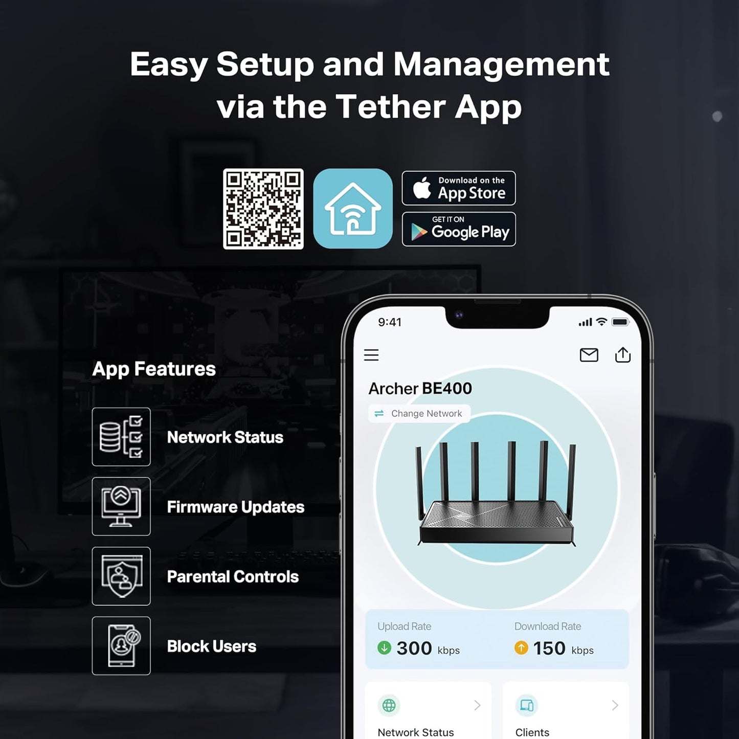 Tp-Link Archer BE400 | BE6500 Dual-Band Wi-Fi 7 Router