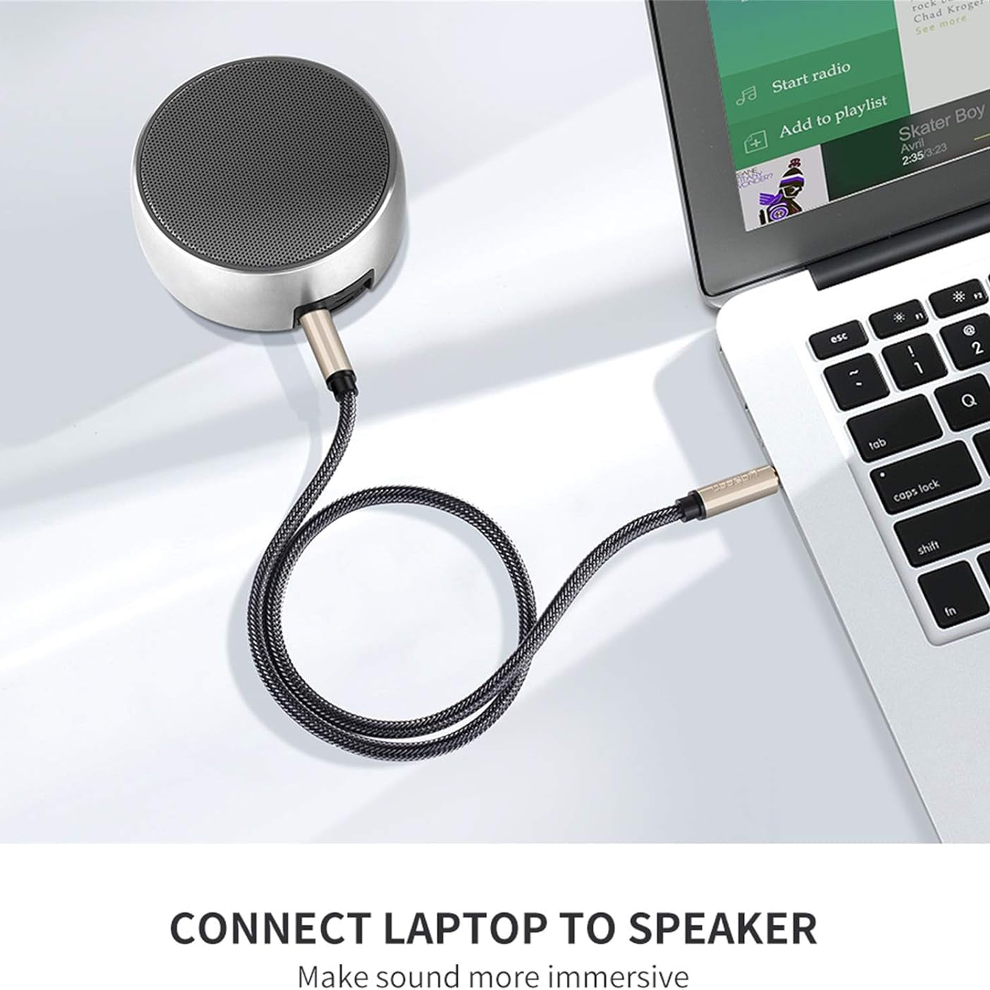 كابل صوت AUX من يوجرين مقاس 3.5 مم من ذكر إلى ذكر / AV125