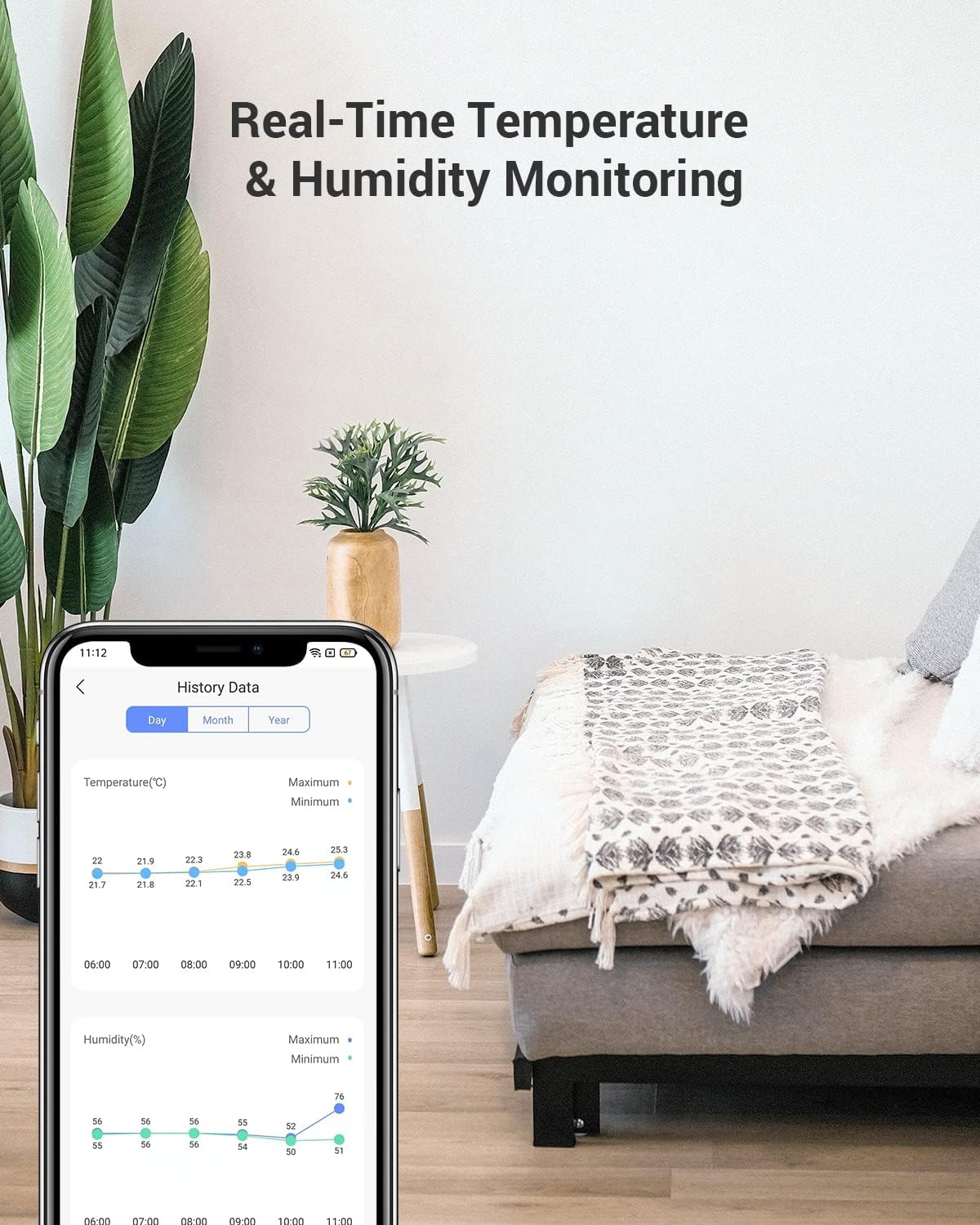 مستشعر حرارة ورطوبة ذكي | ايزفيز | T51C