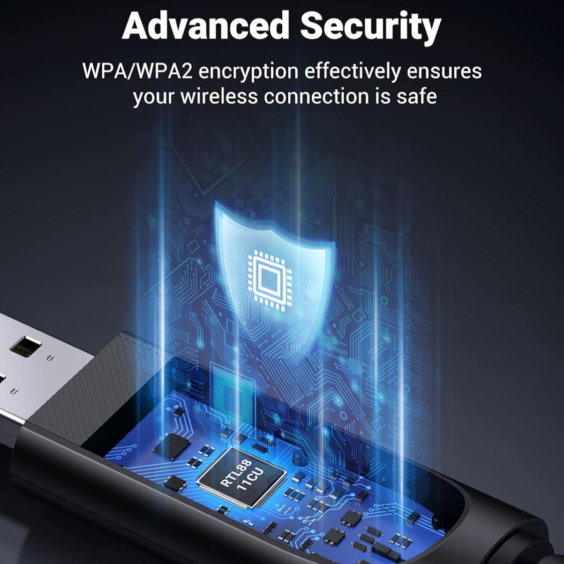 UGREEN AC650 USB WiFi Adapter for PC Desktop 6dBi Antenna / 90339