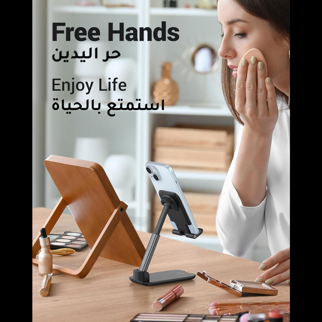 UGREEN Foldable Multi-Angle Phone Desktop Stand With Height Adjustable-Multicolor / LP3733