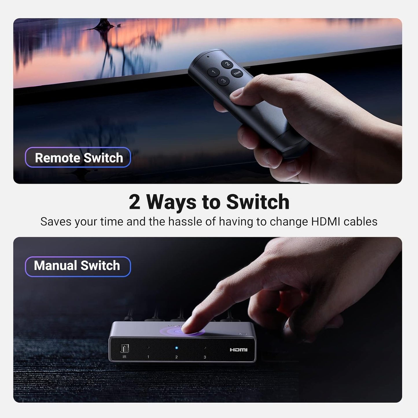 UGREEN 3-IN-1 Out 4K@120Hz HDMI 2.1 Switch / 15604