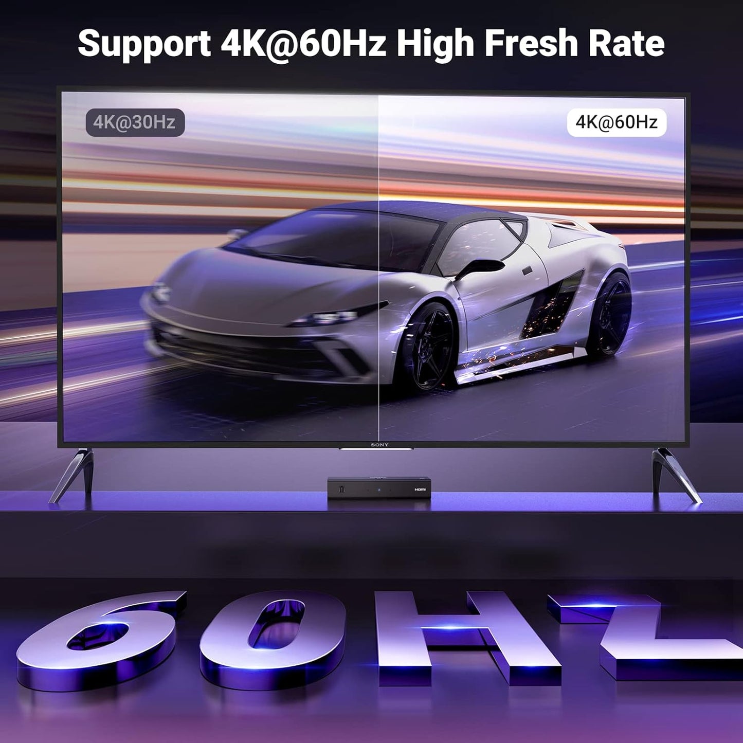 UGREEN 4K@60Hz HDMI Switch - 3 in 1 Out with Remote / 15376
