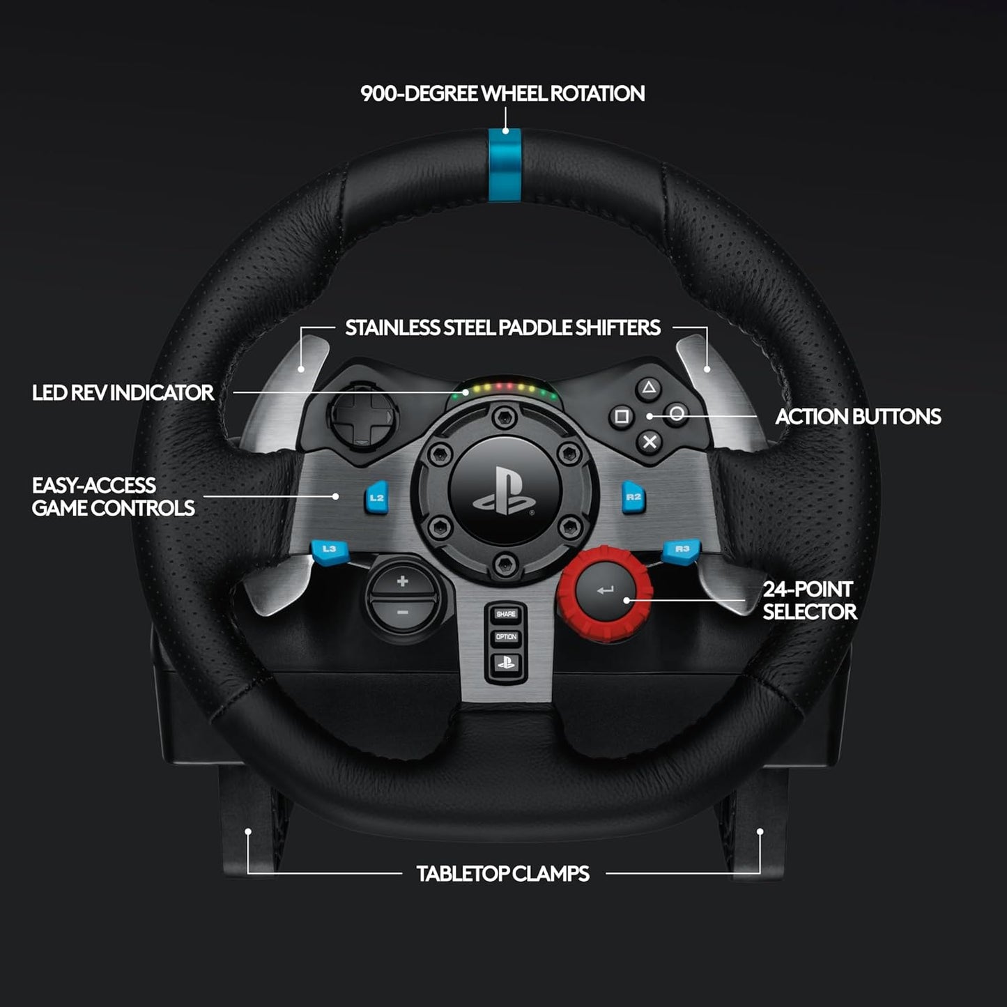 Logitech G29 Driving Force Racing Wheel and Floor Pedals for PlayStation and Pc