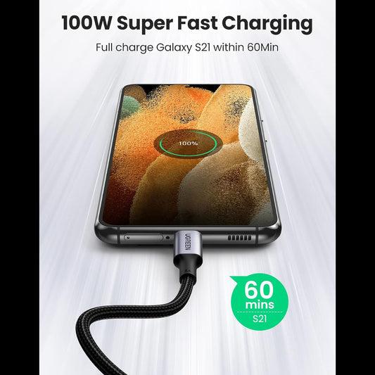 UGREEN 100W Right Angle USB C to USB C Fast Charging Cable / US334