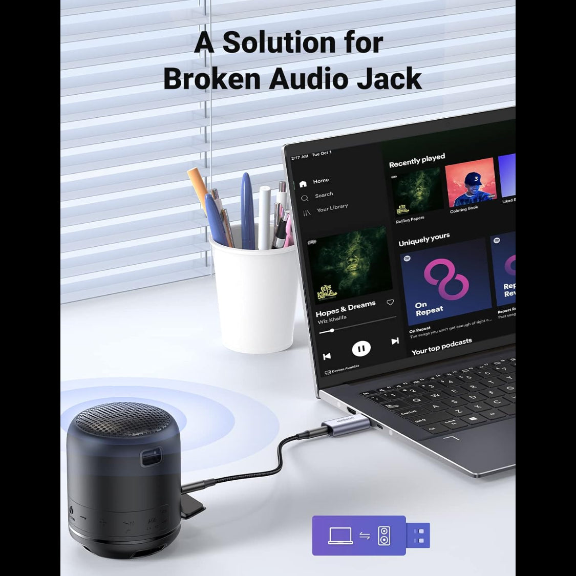 كرت صوت ستيريو خارجي USB من يوجرين / 80864