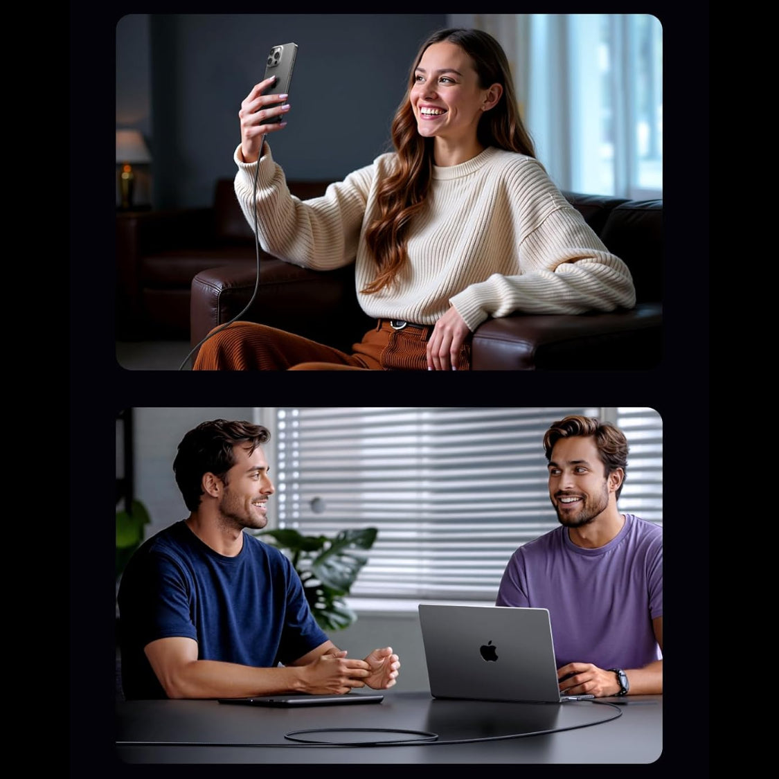 UGREEN USB-C to USB-C 60W Fast Charging Braided Cable 3A Max (Space Gray) /L524