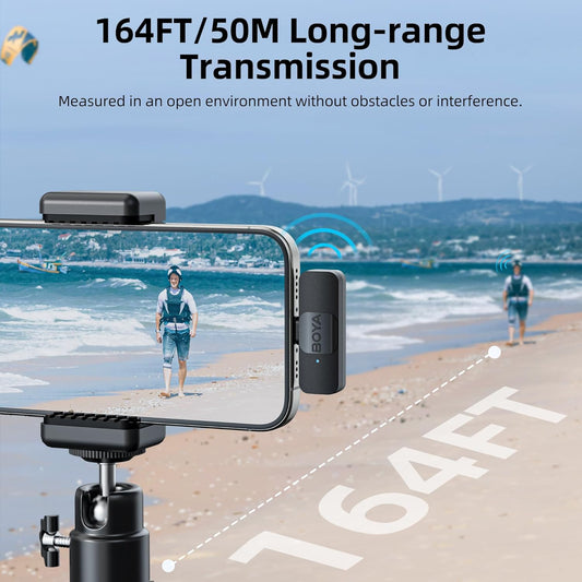 BOYA BY-V1 Ultracompact 2.4GHz iPhone Wireless Microphone System (One Mic)
