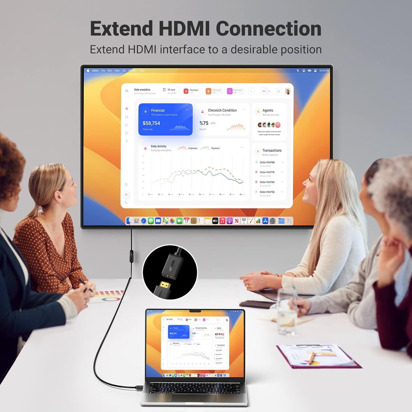Ugreen 4K HDMI Extension Cable ( Male to Female ) / HD107
